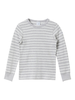 Polarn O. Pyret Kids' Stripe Top, Grey - view 2, Grey