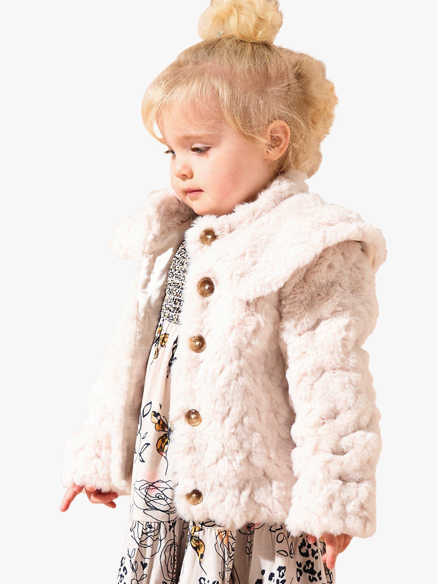 Angel Rocket Baby Faux Fur Jacket Beige