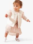 Angel & Rocket Baby Faux Fur Gilet, Ivory, Ivory