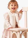 Angel & Rocket Baby Faux Fur Gilet, Ivory, Ivory