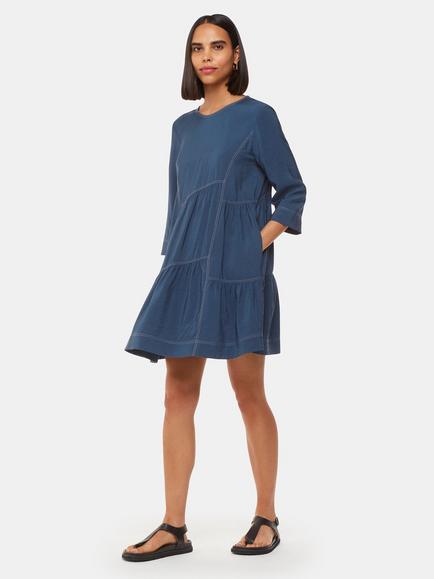 Whistles Phoebe Seam Trapeze Dress, Blue, Blue