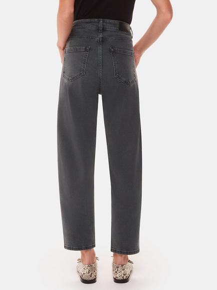 Whistles Stretch Barrel Leg Jeans - view 2, Grey
