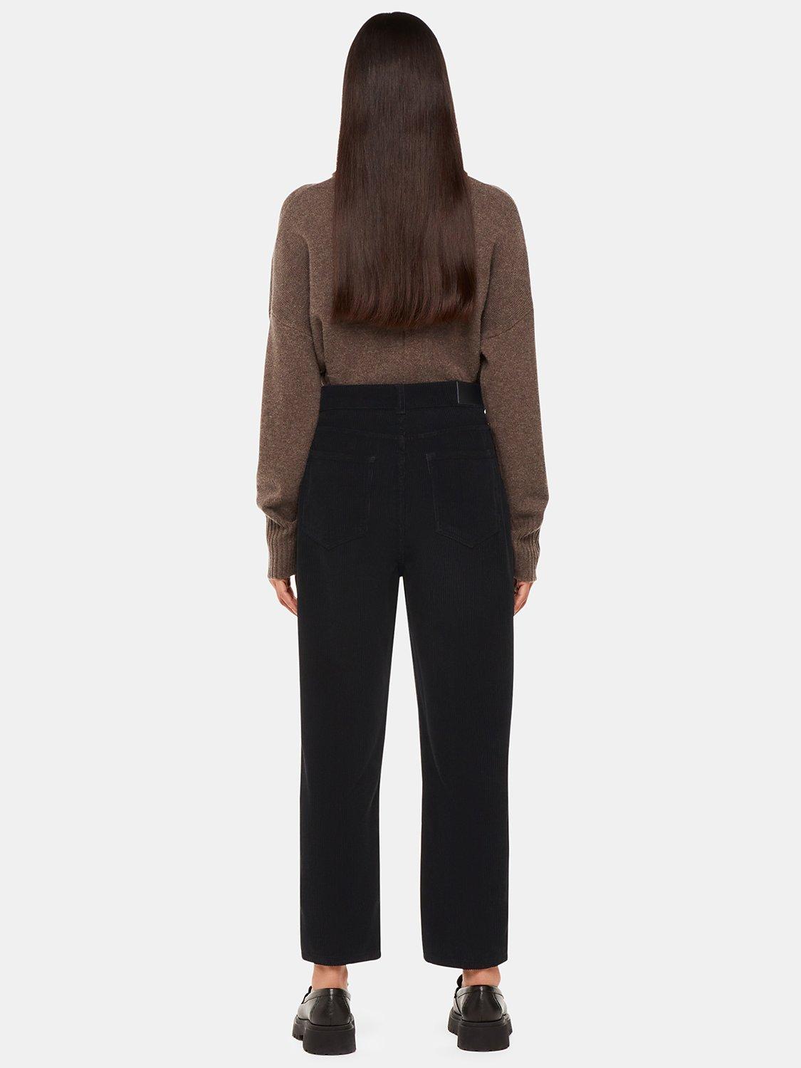 Product image 2 of 5, which shows Whistles Petite High Waist Cord Barrel Jeans, Black, 26