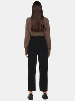 Whistles Petite High Waist Cord Barrel Jeans, Black - view 2, Black