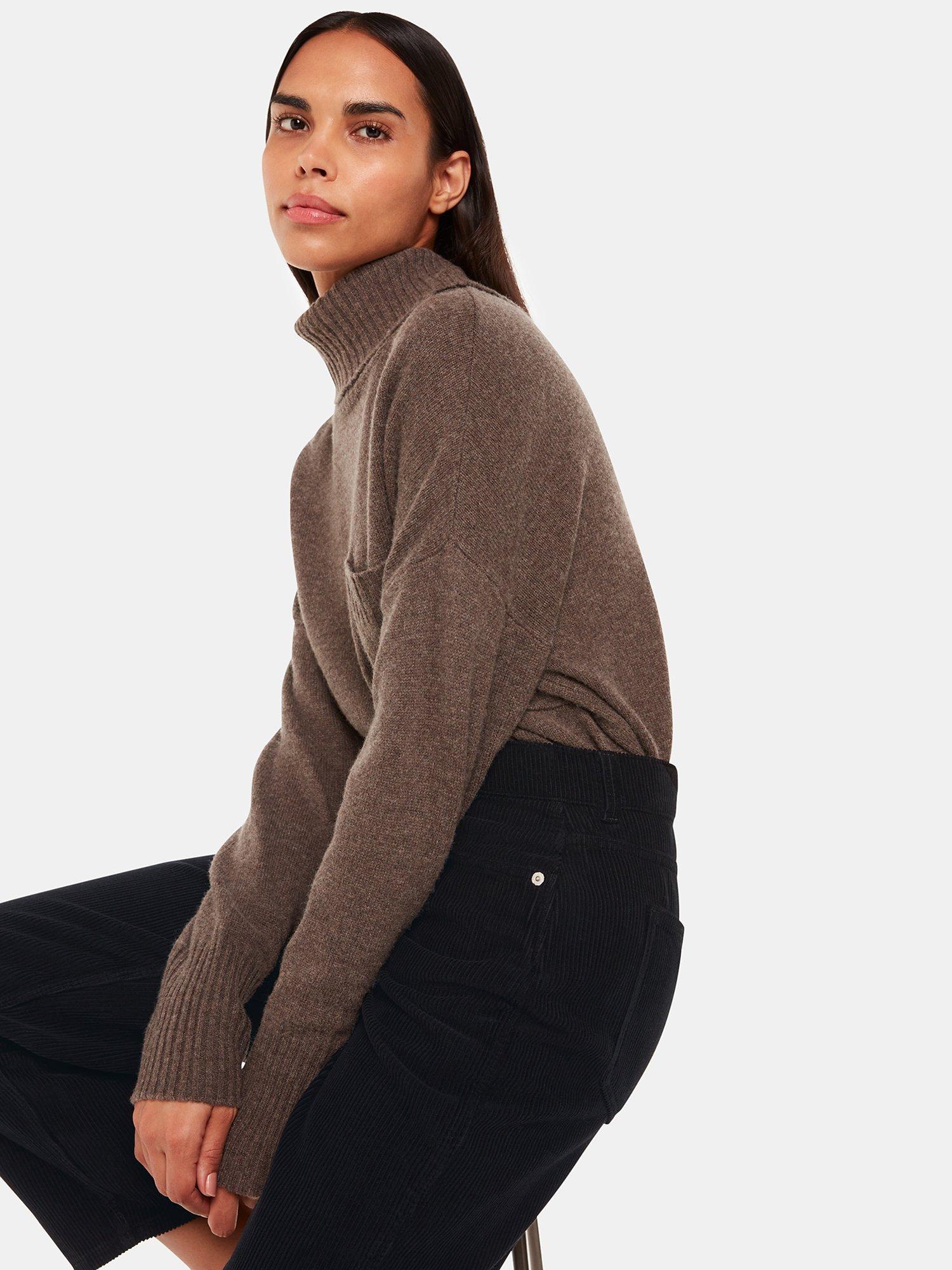 Product image 4 of 5, which shows Whistles Petite High Waist Cord Barrel Jeans, Black, 26