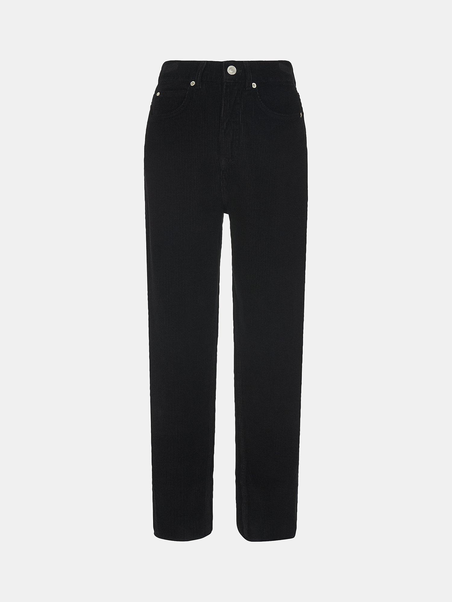 Product image 5 of 5, which shows Whistles Petite High Waist Cord Barrel Jeans, Black, 26