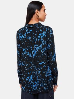 Whistles Smudged Spot Print Shirt, Black/Blue - view 2, Black/Blue