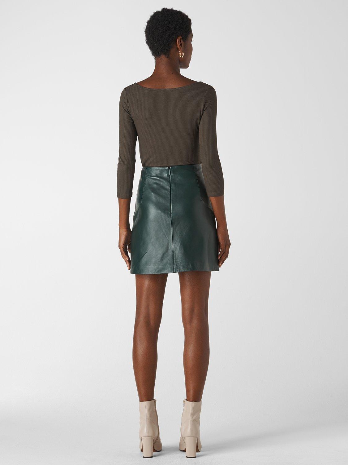 Next green leather skirt best sale