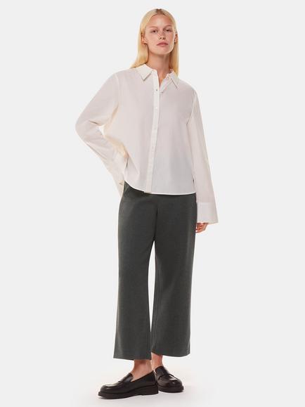 Whistles Camilla Wide Leg Trousers, Grey Marl