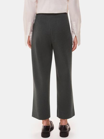 Whistles Camilla Wide Leg Trousers - view 2, Grey Marl