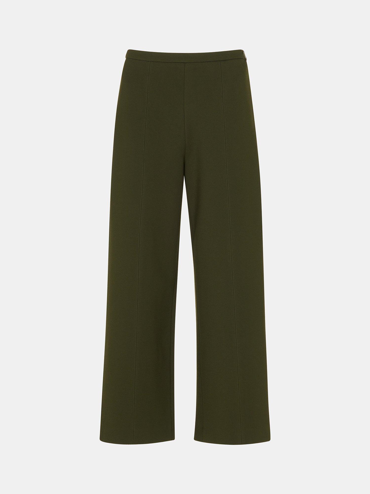 Product image 5 of 5, which shows Whistles Camilla Wide Leg Trousers, Khaki, 6