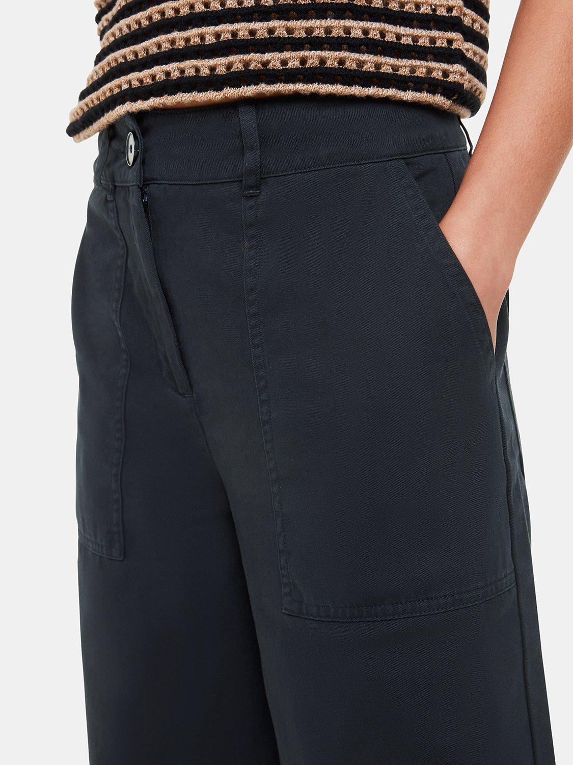 Product image 4 of 6, which shows Whistles Ruth Wide Leg Trousers, Washed Black, 18