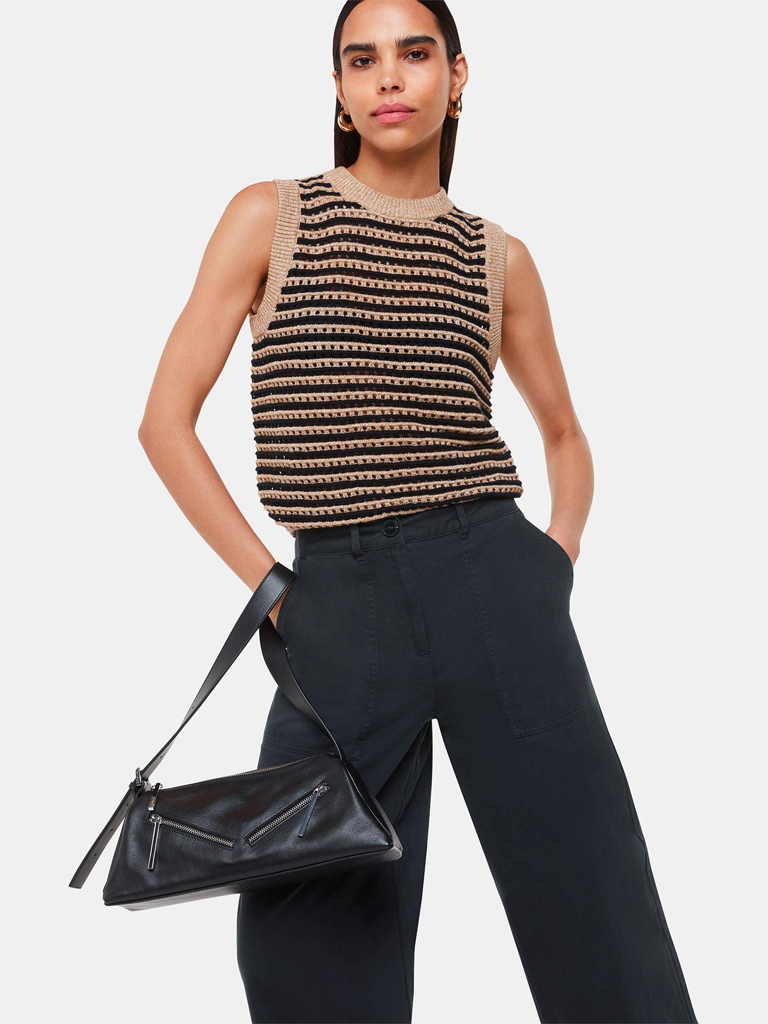 Product image 6 of 6, which shows Whistles Ruth Wide Leg Trousers, Washed Black, 18