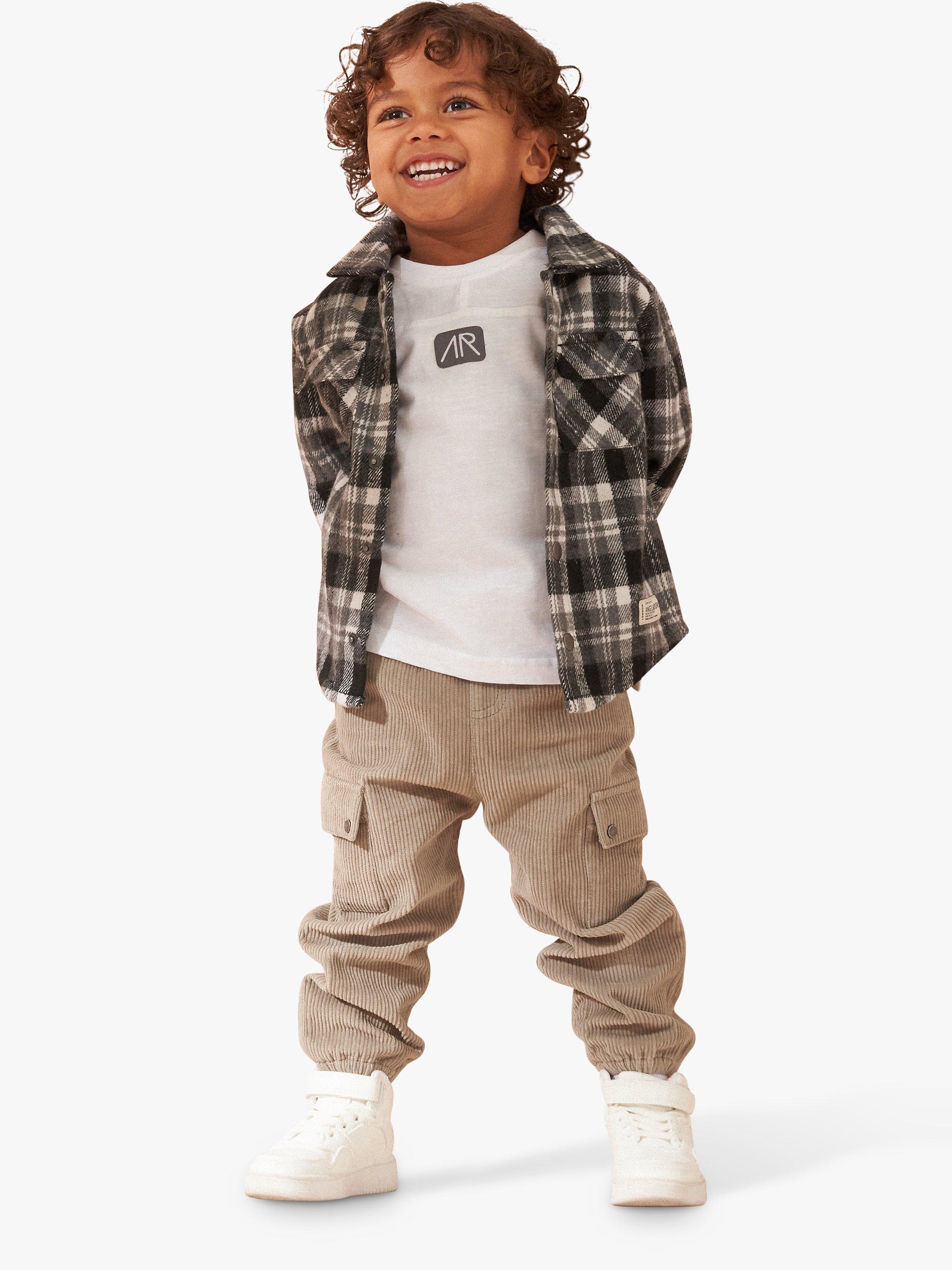 Product image 2 of 4, which shows Angel & Rocket Baby Brushed Cotton Check Overshirt, Multi, 3-6 months