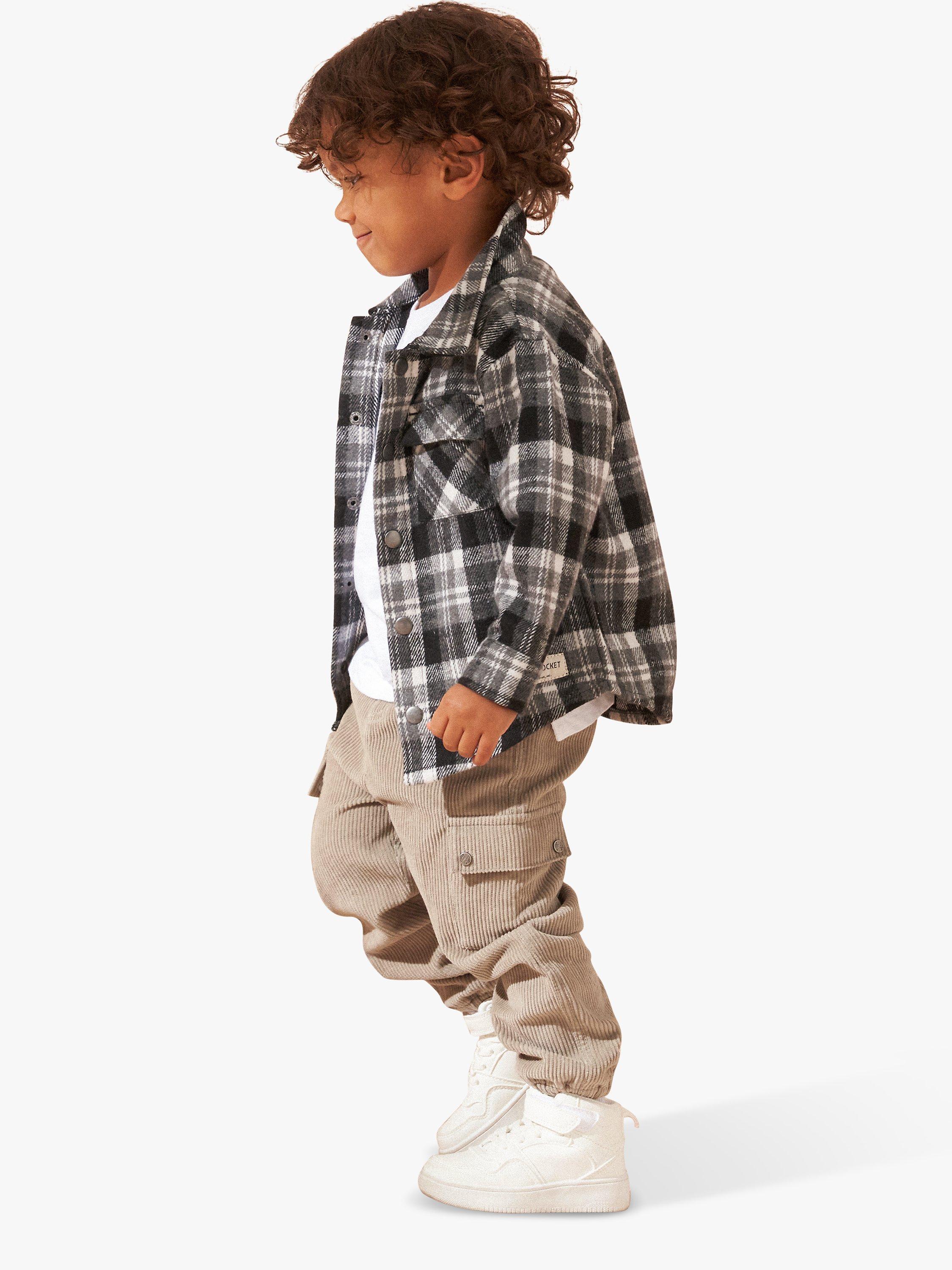 Product image 3 of 4, which shows Angel & Rocket Baby Brushed Cotton Check Overshirt, Multi, 3-6 months