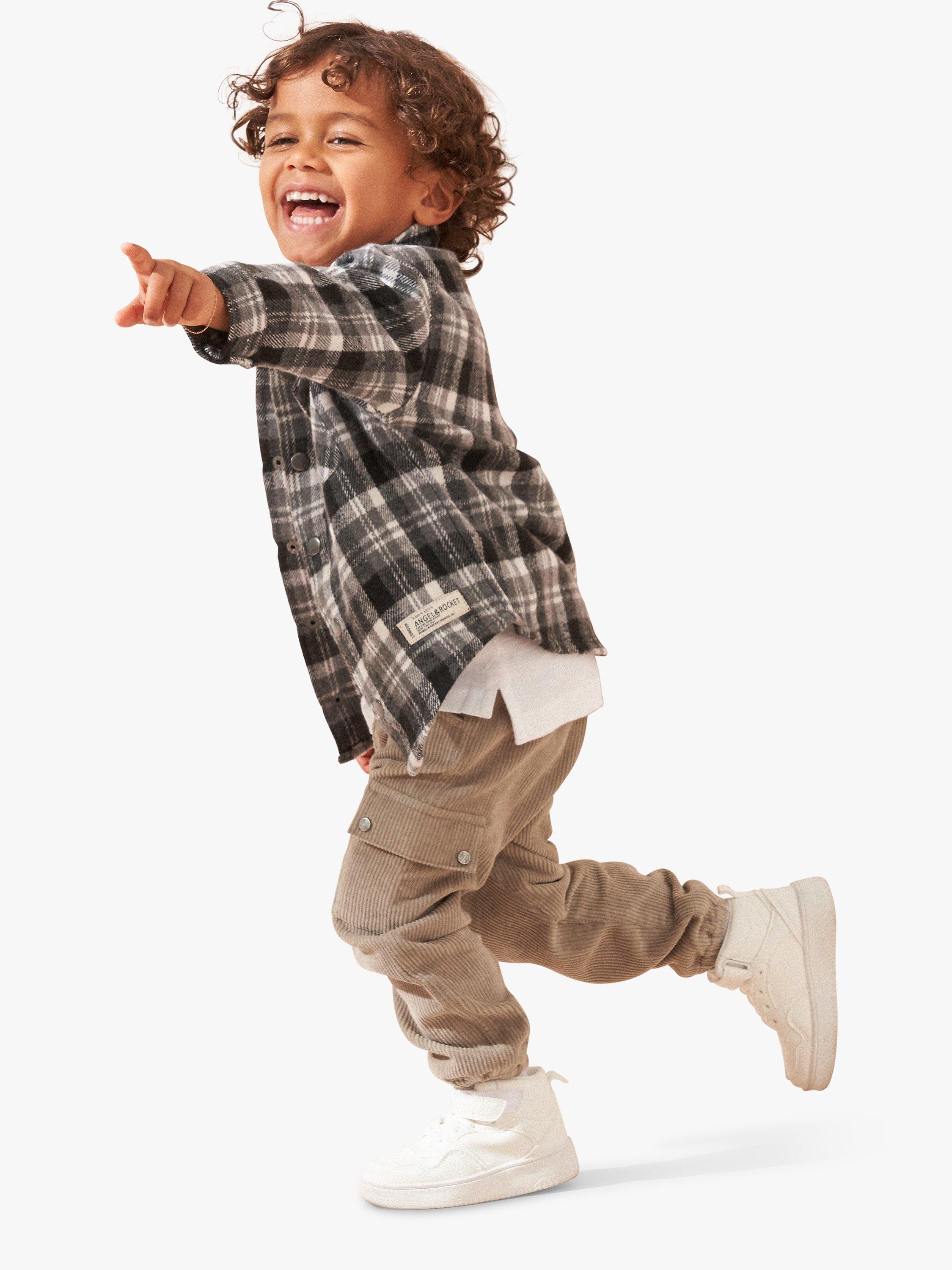 Product image 4 of 4, which shows Angel & Rocket Baby Brushed Cotton Check Overshirt, Multi, 3-6 months