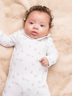 Angel & Rocket Baby Floral Onesie & Hat Set, White - view 2, White