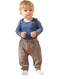 Angel & Rocket Baby Archie Washed Bodysuit & Textured Jogger Set, Grey/Blue