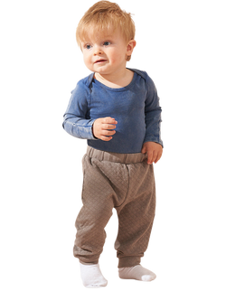 Angel & Rocket Baby Archie Washed Bodysuit & Textured Jogger Set, Grey/Blue - view 2, Grey/Blue