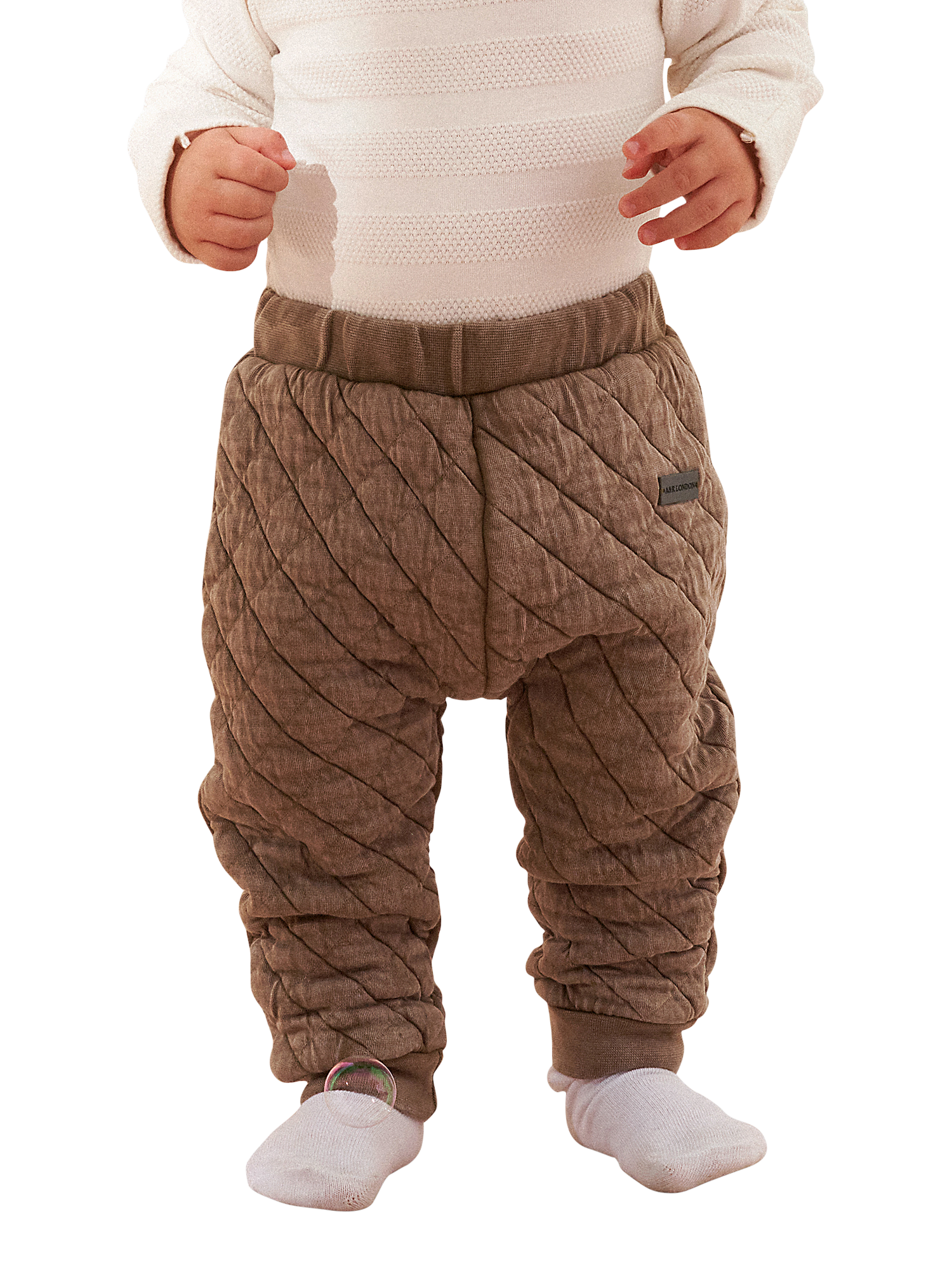 Angel & Rocket Baby Flynn Popcorn Bodysuit & Quilted Jogger Set, Ecru, 0-3 months