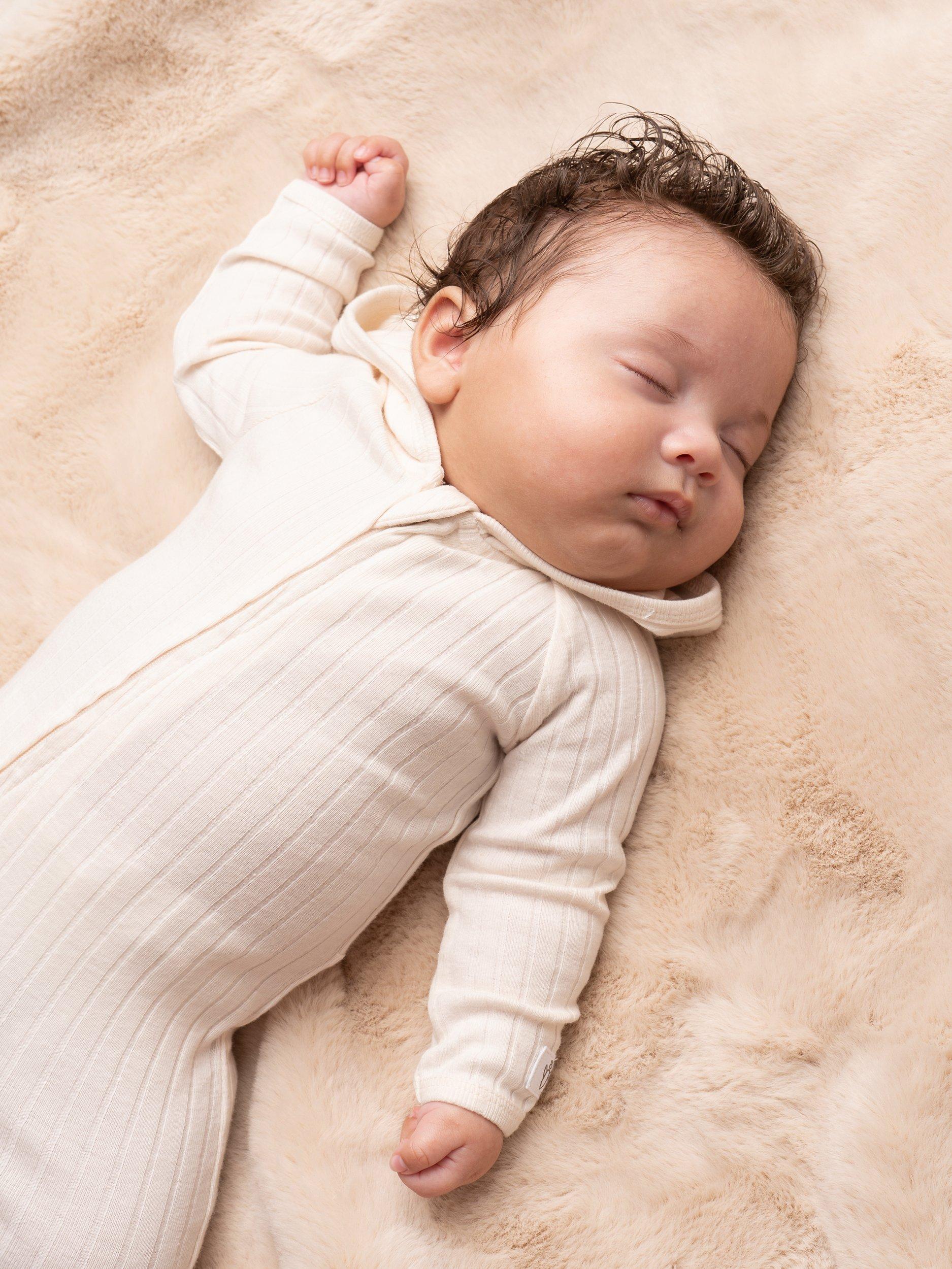 Product image 3 of 3, which shows Angel & Rocket Baby Bunny Onesie, Natural, 0-3 months