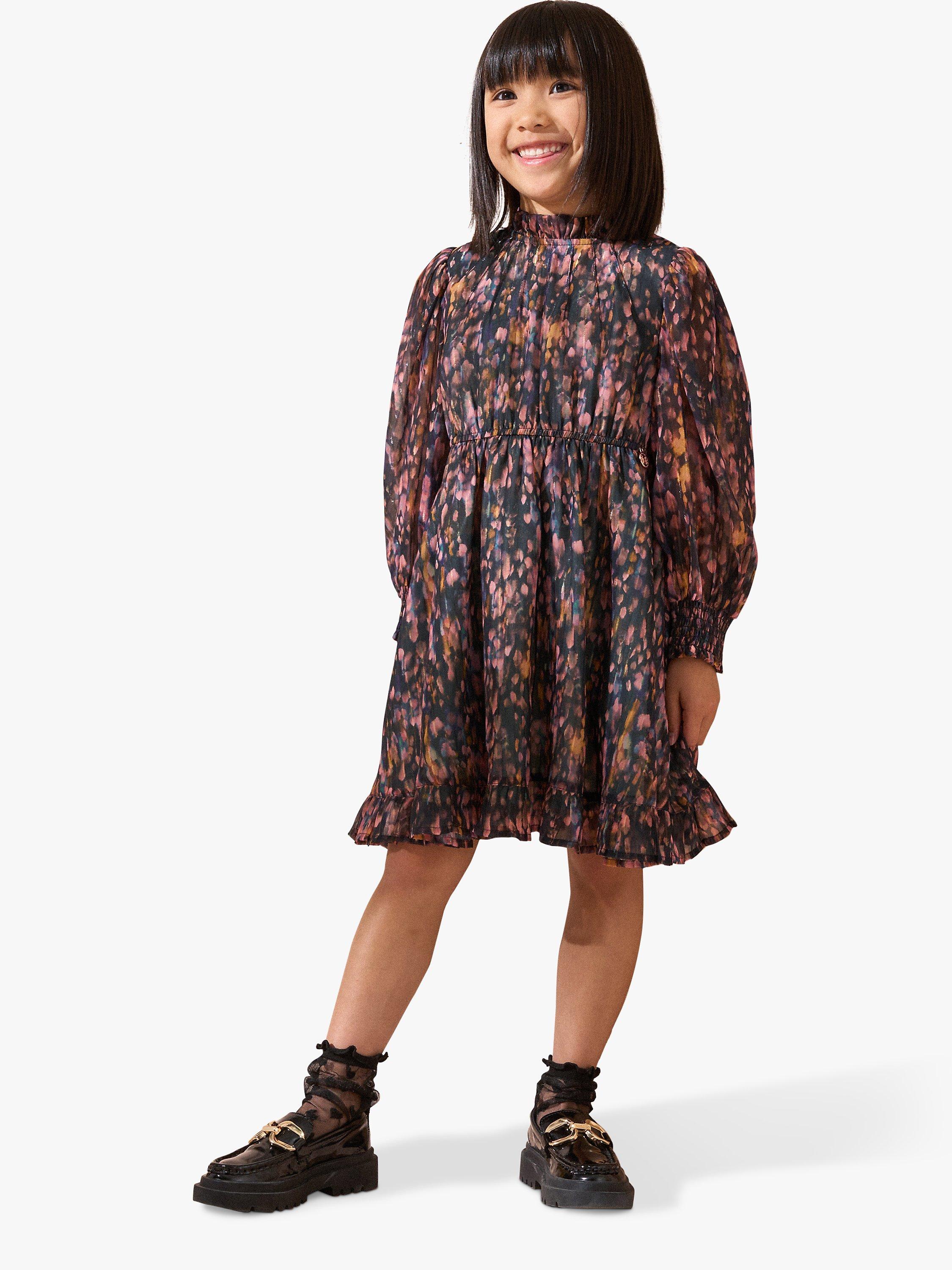 Product image 1 of 6, which shows Angel & Rocket Kids' Adrienne Georgette Print Dress, Multi, 6 years