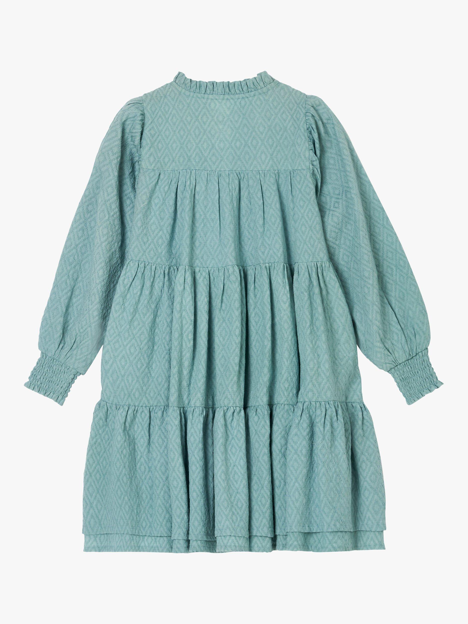 Product image 6 of 7, which shows Angel & Rocket Kids' Ellerie Textured Tiered Dress, Green, 4 years
