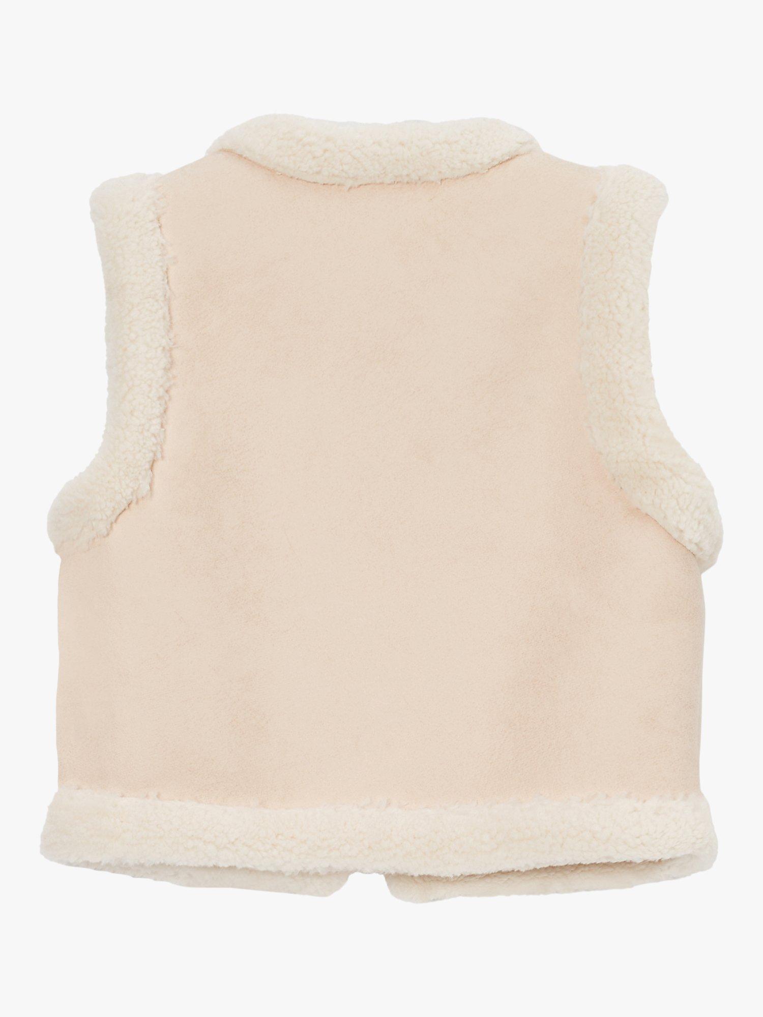 Product image 4 of 5, which shows Angel & Rocket Baby Faux Shearling Gilet, Ivory, 3-4 years