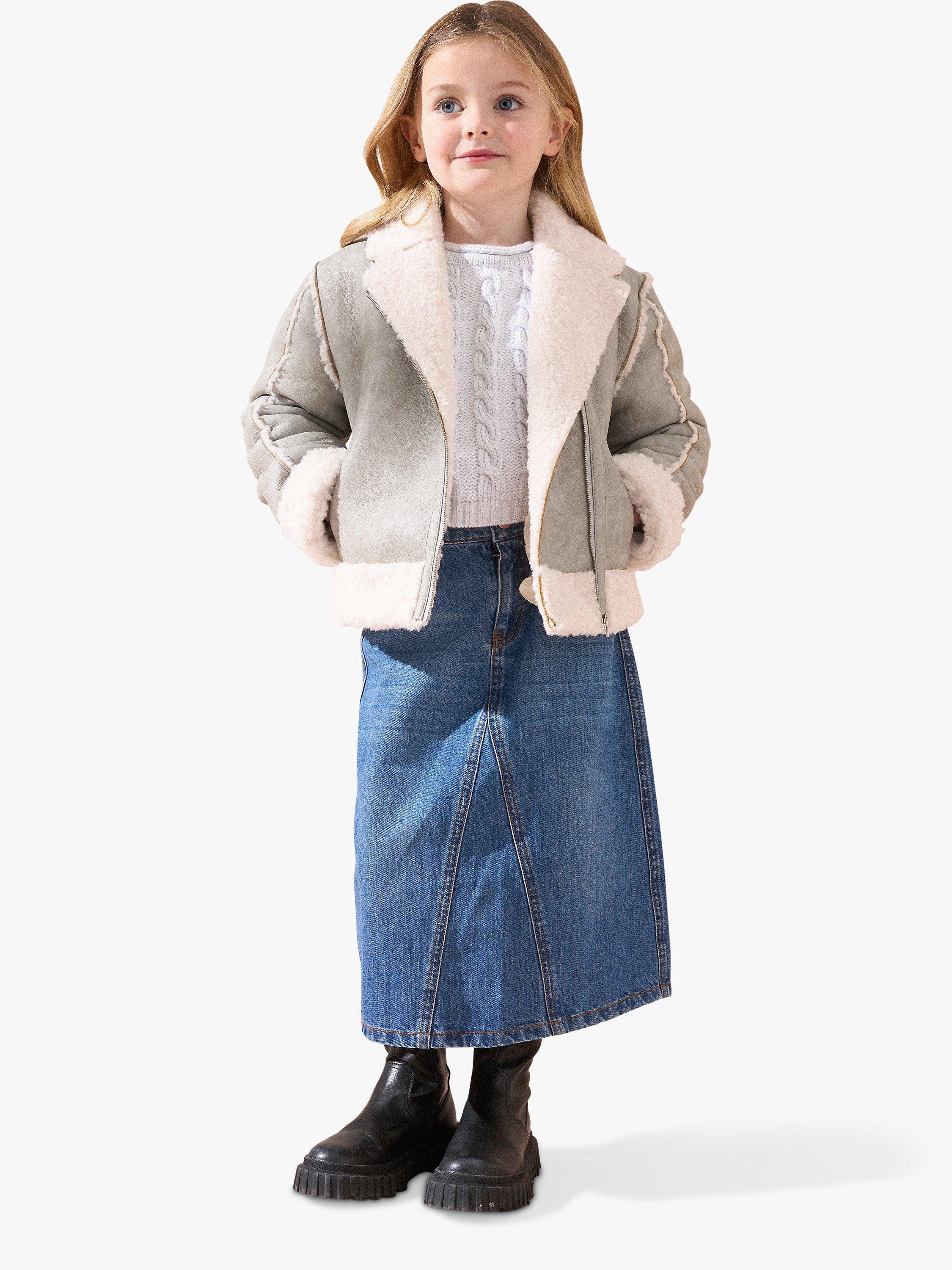 Product image 3 of 6, which shows Angel & Rocket Faux Leather Biker Jacket, Grey, 3 years