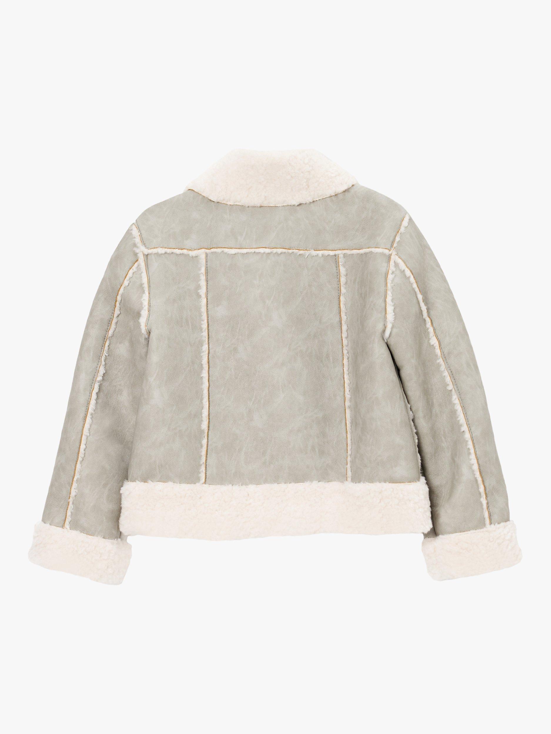 Product image 5 of 6, which shows Angel & Rocket Faux Leather Biker Jacket, Grey, 3 years