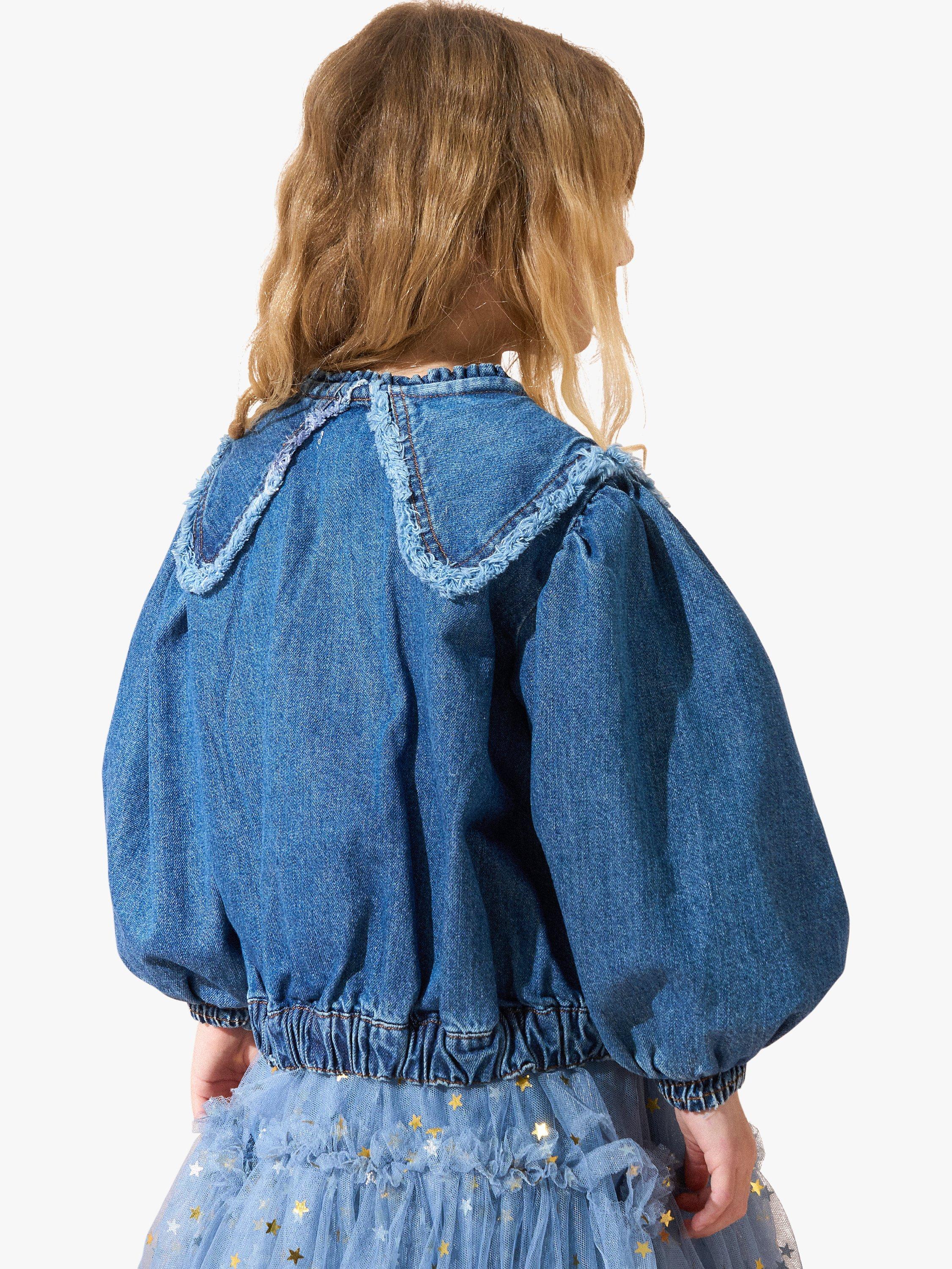 Product image 2 of 6, which shows Angel & Rocket Kids' Cotton Denim Shirt Jacket, Blue, 5 years