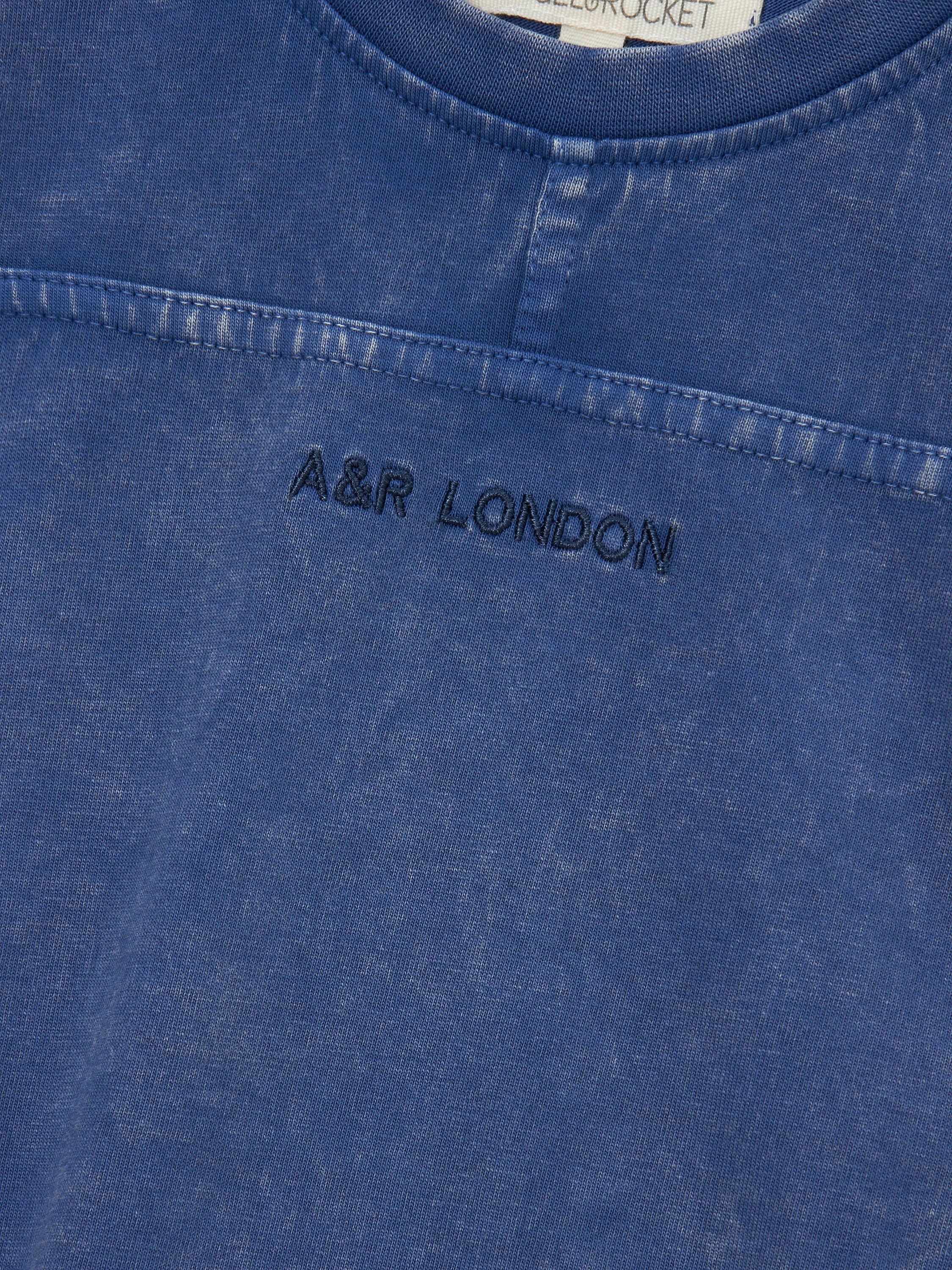Product image 8 of 8, which shows Angel & Rocket Kids' Evan Washed Cotton T-Shirt, Blue, 3-4 years