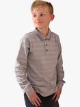 Angel & Rocket Caleb Textured Stripe Polo Top, Grey, Grey