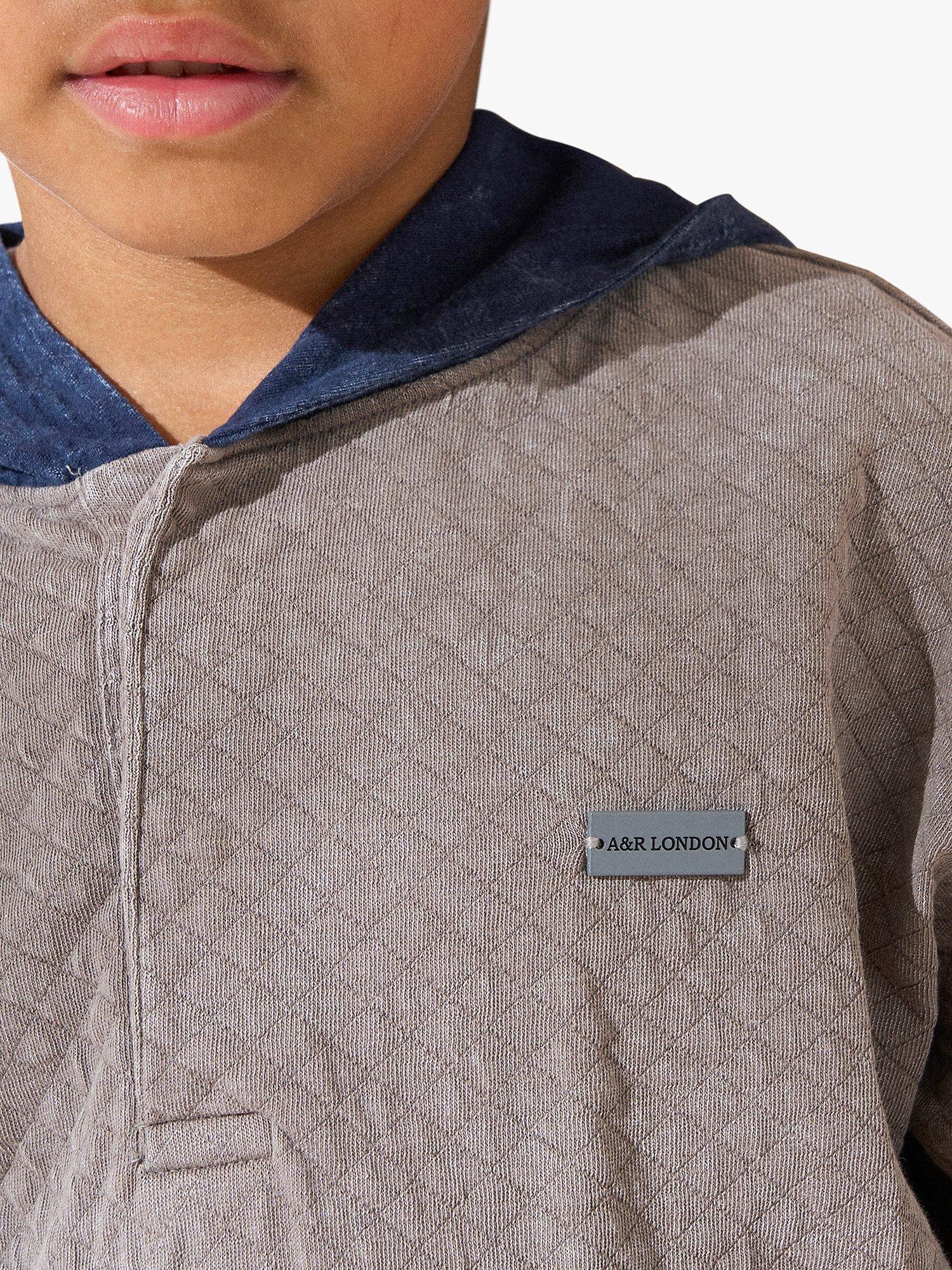 Product image 3 of 8, which shows Angel & Rocket Kids' Banksy Washed Textured Hoodie, Grey, 5-6 years