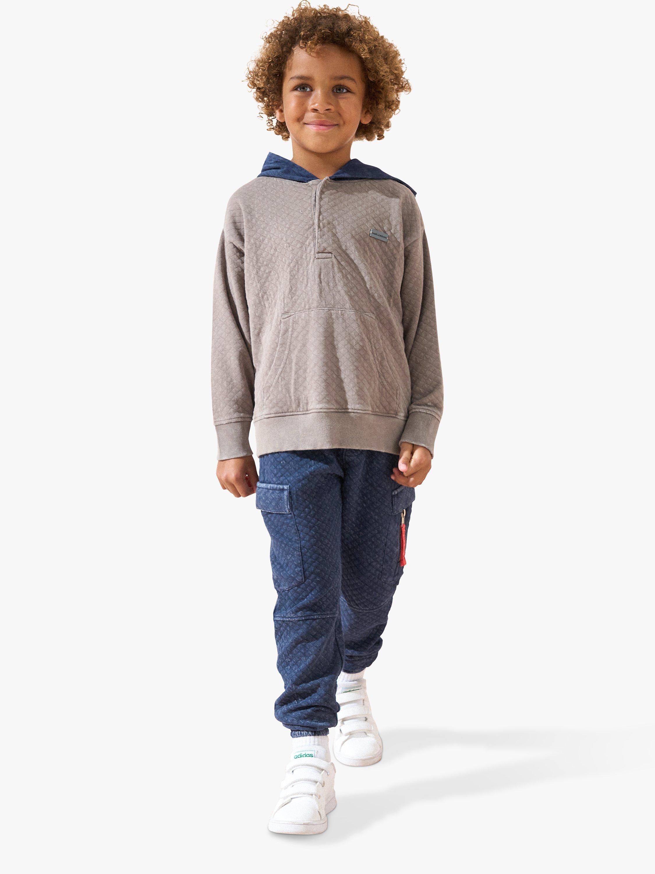 Product image 4 of 8, which shows Angel & Rocket Kids' Banksy Washed Textured Hoodie, Grey, 5-6 years