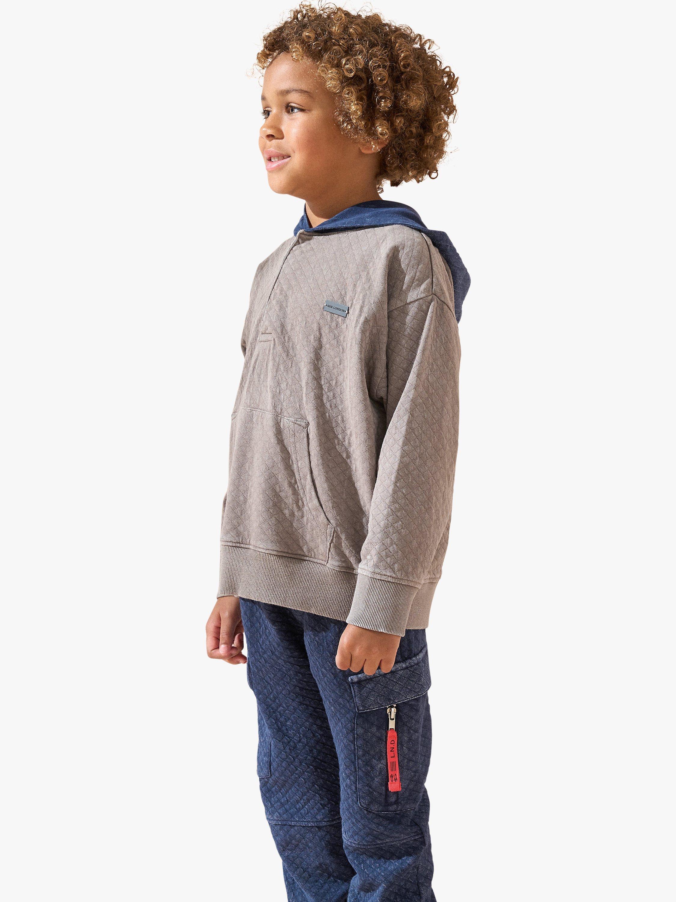 Product image 5 of 8, which shows Angel & Rocket Kids' Banksy Washed Textured Hoodie, Grey, 5-6 years