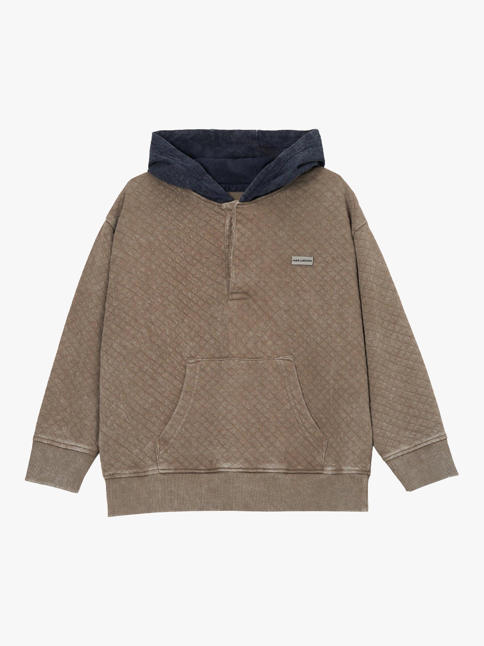 Product image 6 of 8, which shows Angel & Rocket Kids' Banksy Washed Textured Hoodie, Grey, 5-6 years