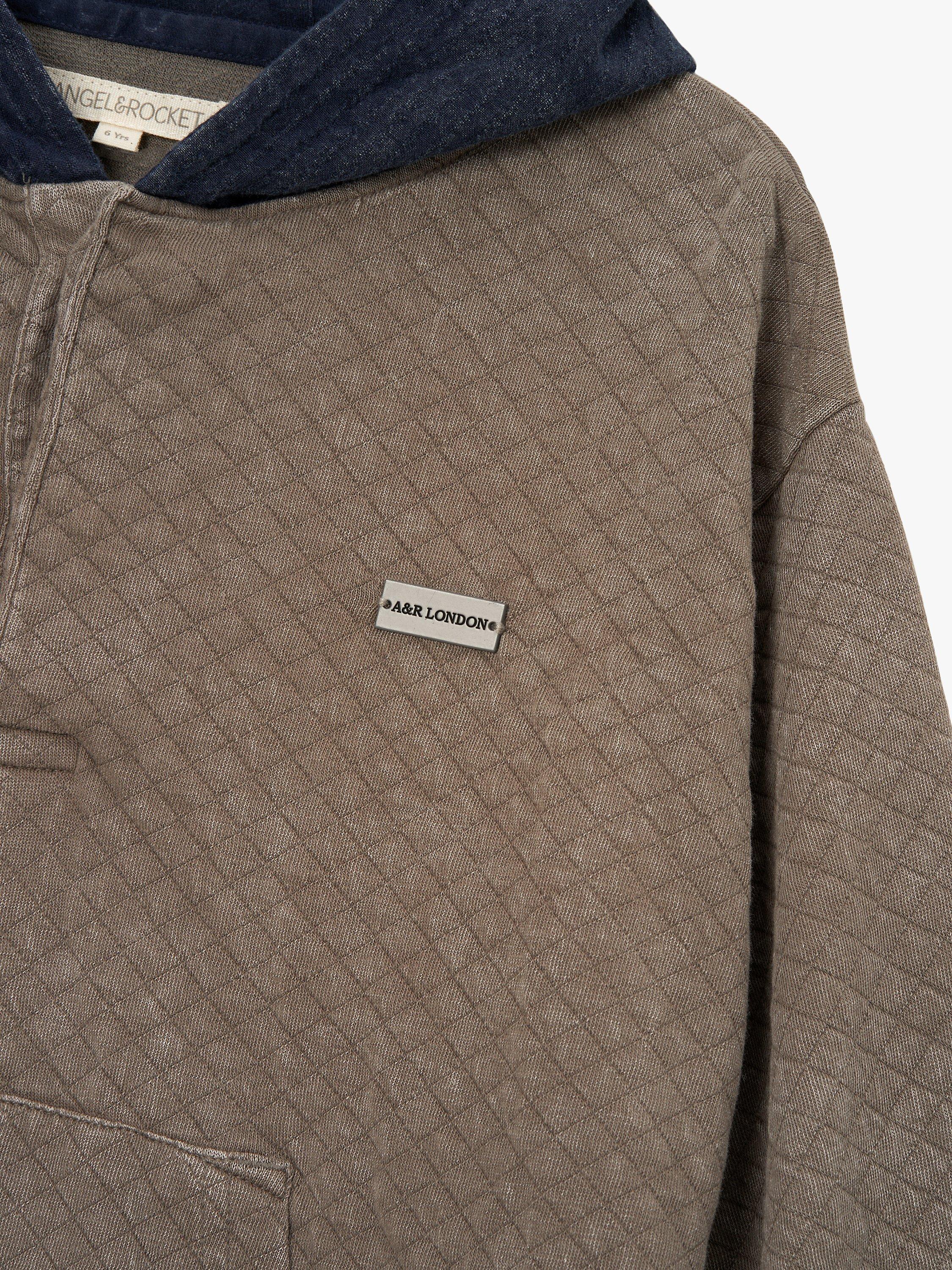 Product image 8 of 8, which shows Angel & Rocket Kids' Banksy Washed Textured Hoodie, Grey, 5-6 years