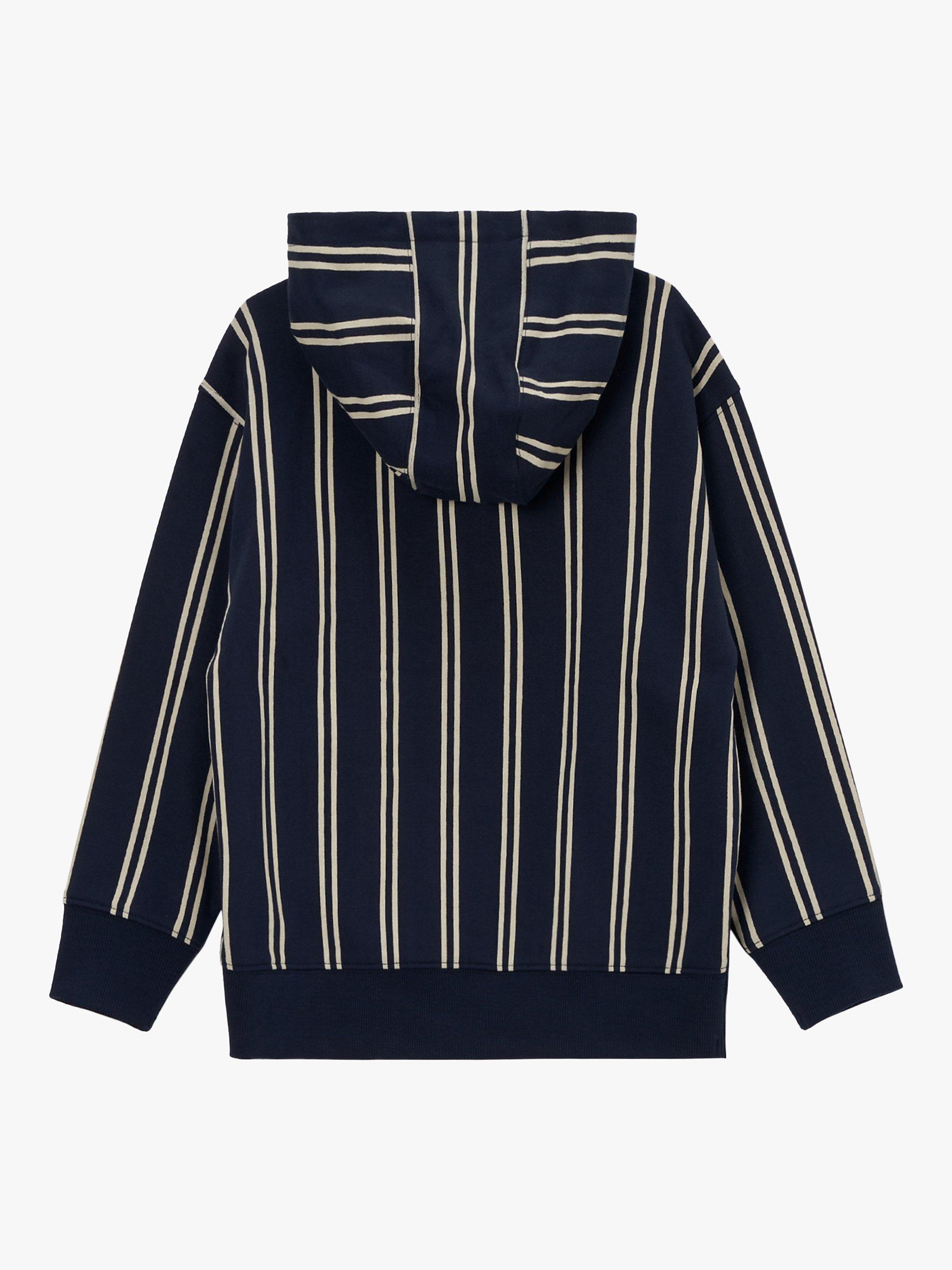 Product image 8 of 9, which shows Angel & Rocket Kids' Jackson Smart Cotton Striped Hoodie, Navy, 7-8 years