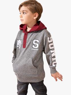 Angel & Rocket Kids' Sonic Hoodie, Grey/Multi - view 2, Grey/Multi