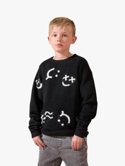 Angel & Rocket Kids' Jasper Smiley Jumper, Black, Black