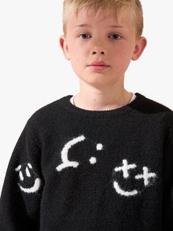Angel & Rocket Kids' Jasper Smiley Jumper, Black - view 2, Black