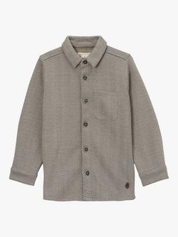 Angel & Rocket Kids' Herringbone Textured Shirt, Grey, Grey