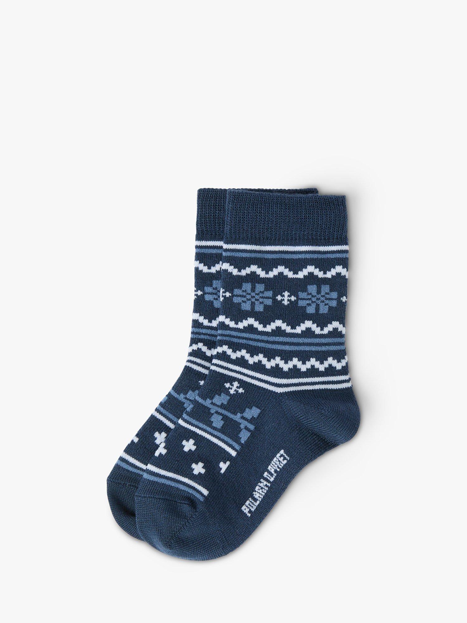 Polarn O. Pyret Kids' Merino Wool Blend Socks, Blue