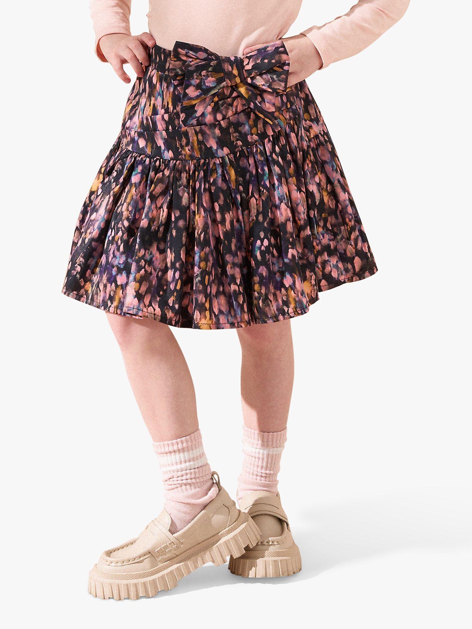 Product image 1 of 6, which shows Angel & Rocket Kids' Natalia Side Bow Skirt, Multi, 3 years