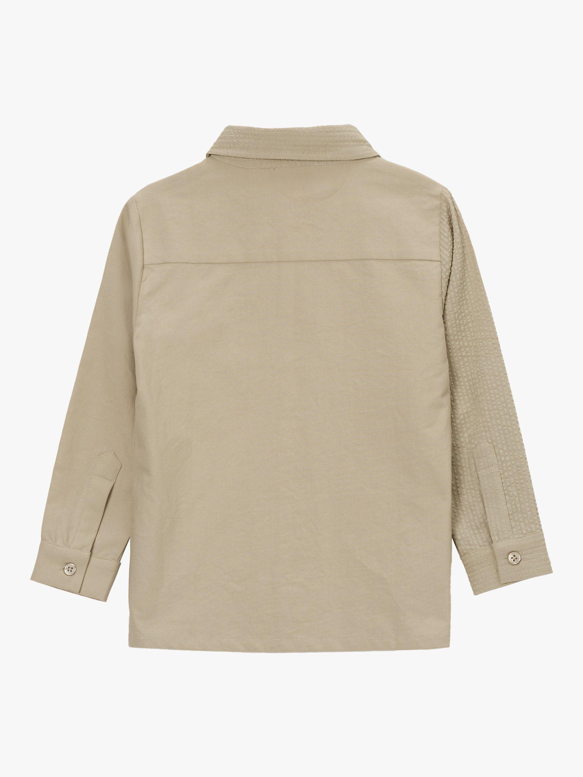 Product image 5 of 6, which shows Angel & Rocket Kids' Thomas Textured Panel Shirt, Khaki, 3 years