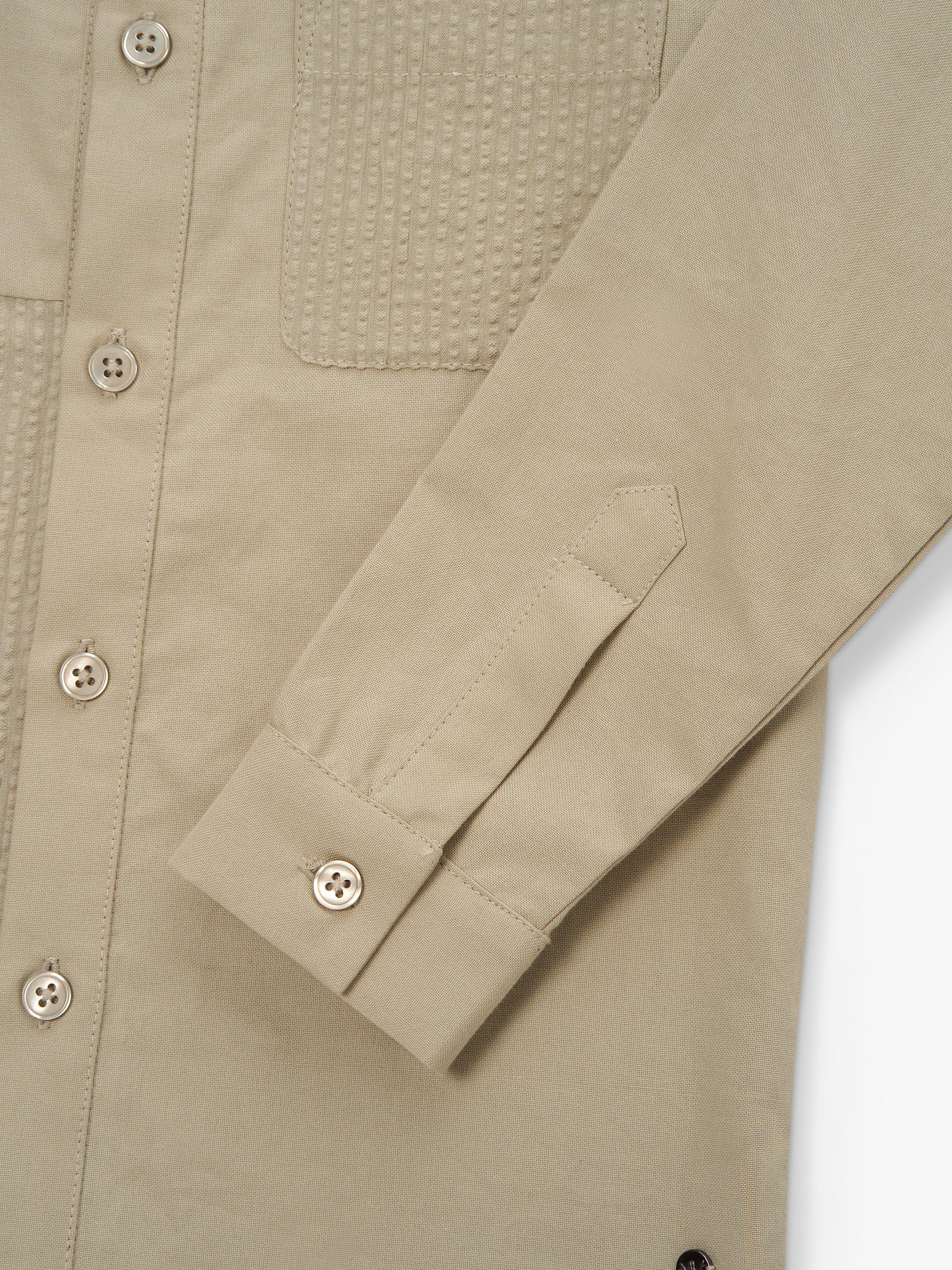 Product image 6 of 6, which shows Angel & Rocket Kids' Thomas Textured Panel Shirt, Khaki, 3 years