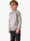 Angel & Rocket Kids' Caleb Knitted Zip Polo Top, Grey, Grey