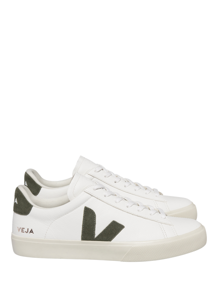 VEJA Campo Leather Trainers, White Khaki, White Khaki