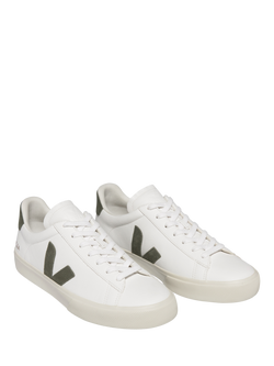 VEJA Campo Leather Trainers, White Khaki - view 2, White Khaki